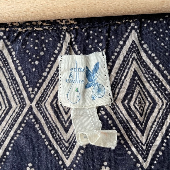 Anthropologie | Edme & Esyllte Navy Patterned Button Down Midi Dress Size 2 Larg - Picture 7 of 12